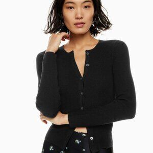 Aritzia Wilfred Fitted Black Knit Cardigan